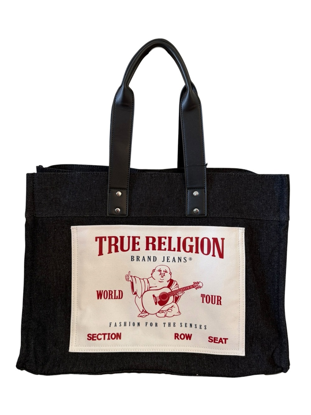 True Religion Washed Denim Extra Large Tote Bag